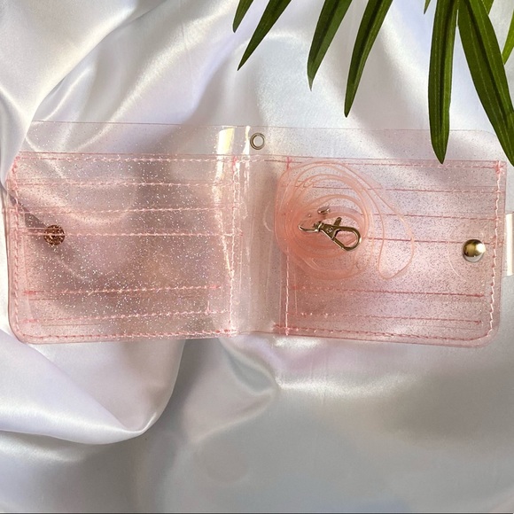 Transparent Pink Glitter Wallet - Picture 2 of 2
